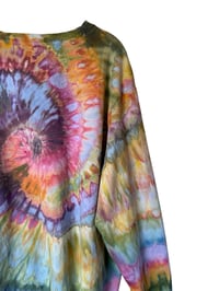 Image 8 of XL Unisex Adult Soft Long Sleeve Tee in Autumn Spiral Ice Dye