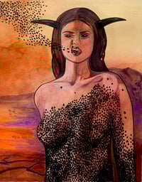 Image 3 of Agrat bat Mahlat Original Watercolor Painting 