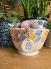 Image 5 of Ceramic Happy Easter Tag (Egg motif) and Easter Egg Tag