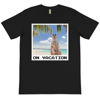 ON VACATION- MEERKAT BLACK ORGANIC T-SHIRT 