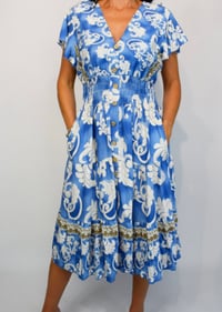 Image 2 of Large Paisley Border Button Midi Dress