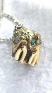 Image 1 of Baby cow tooth and opal 
