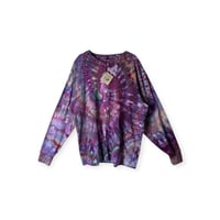 Image 1 of XL Unisex Adult Soft Long Sleeve Tee in Earthy Raspberry Spiral Ice Dye