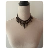Image 1 of The Empress Necklace - Mixed Jaspers and Dark Brown Leather Trois
