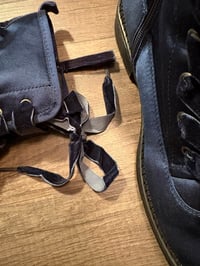 Image 2 of Blue satin boots with ribbon ties