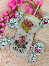 Image 2 of Pink Elephants Frosted Glass Tumbler