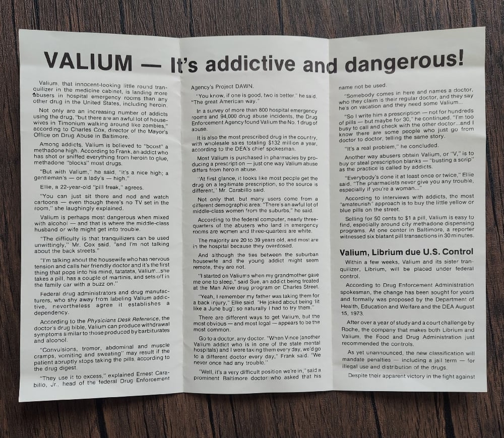 Valium Sends More Addicts to Hospitals Than Heroin, by Tracie Rozhon