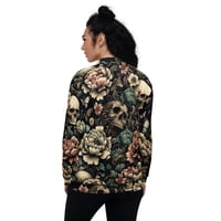 Image 4 of Rowdy Rag's Floral Skulls Bomber Jacket