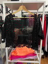 Image 1 of crochet crop  sweater 