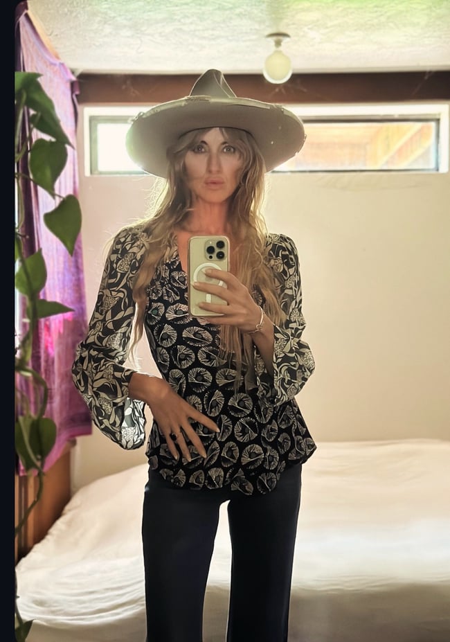 late 1960s patchwork wrap blouse