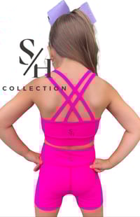 Image 3 of Austin Yoga Shorts - Hot Pink