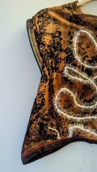 Image 4 of Hand-painted cobra skeleton cropped shirt