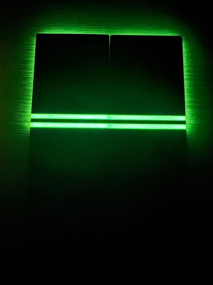 Image of Large Flake Carbon Fiber & Curly Cottonwood GLOW Segmented Knife Scales