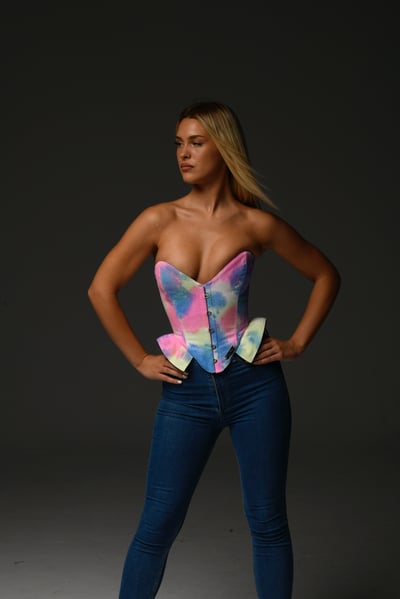 Image of TIE DYE DENIM CORSET