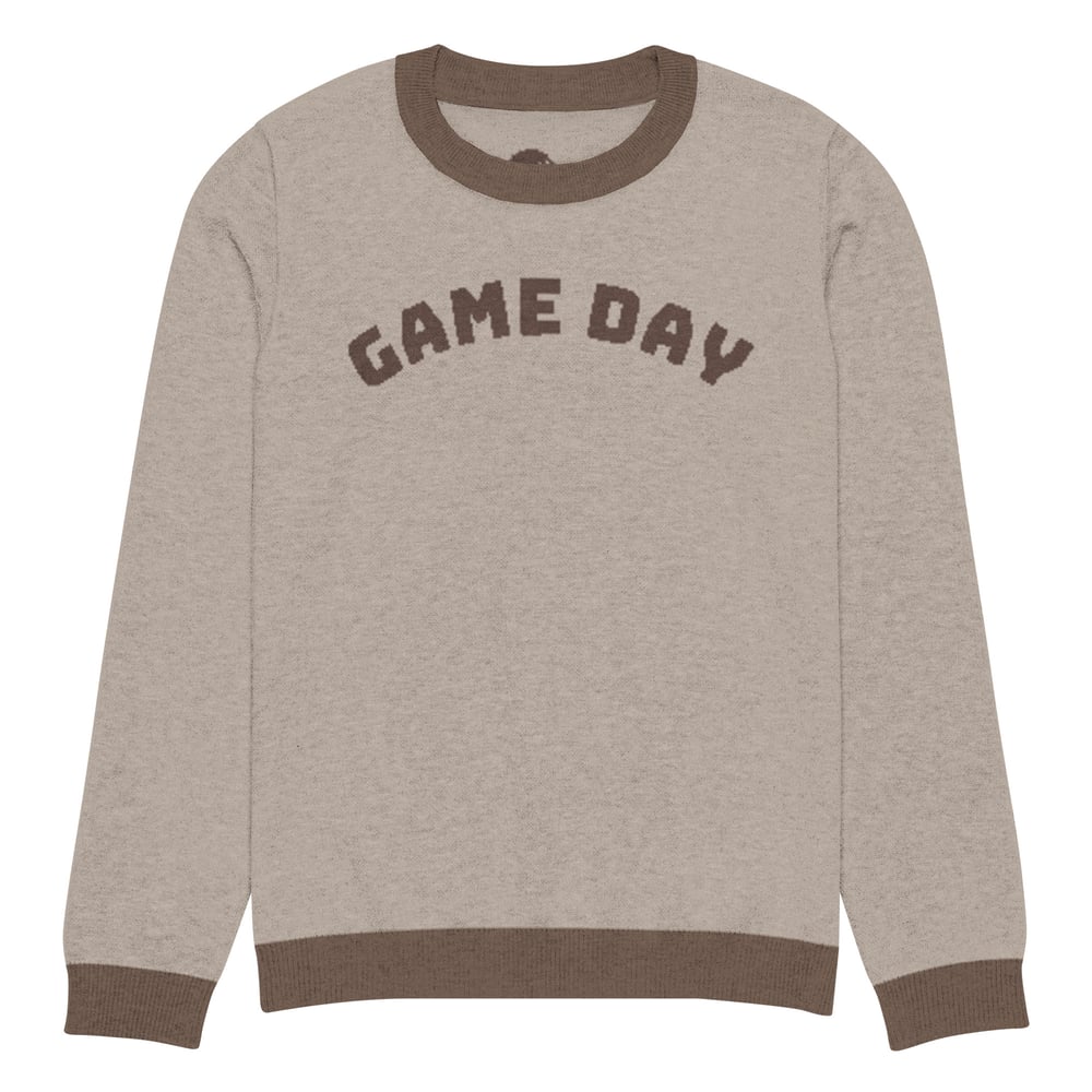 Image of Knitted crew neck Game Day sweater