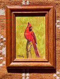 Cardinal with Green Original 