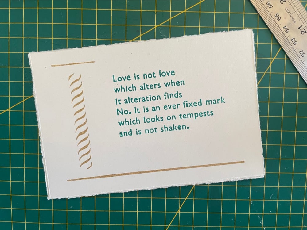 “Love is not love” A6 Letterpress Print