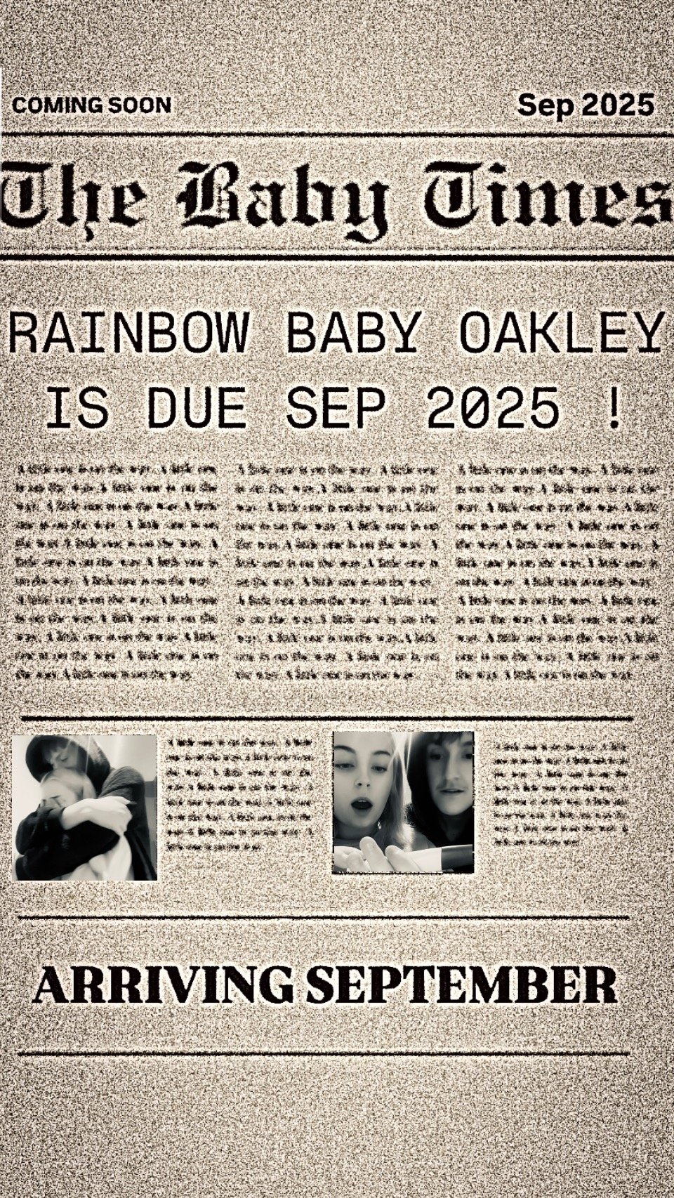 Image of Pregnancy Annoucemnt Newsletter