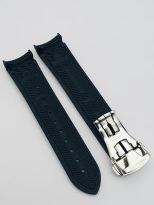 Image of 20mm-22mm black Nylon silicone Rubber Watch Strap Band,Omega seamaster Planet Ocean.