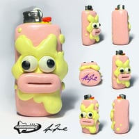 Image 1 of Yellow/Pink Paint Splat 1 Of 1 Clay Lighter Case