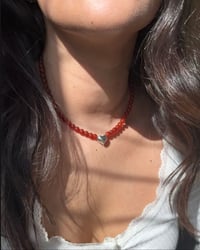 Image 2 of S925 CARNELIAN HEART NECKLACE