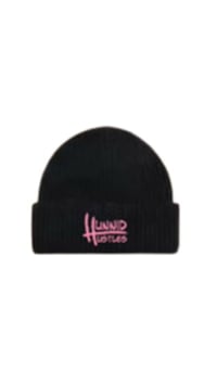 A Hunnid Hustles Beanie Cap (Black n Pink)
