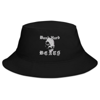 Image 1 of Bucket Hat White Skull Logo