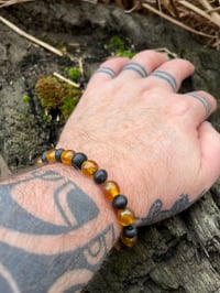 Image 3 of Bog oak and Baltic Amber bracelet 