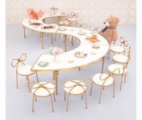 Image 2 of Kids Serpentine Table with Gold Edge – 4pcs. Chairs not included 