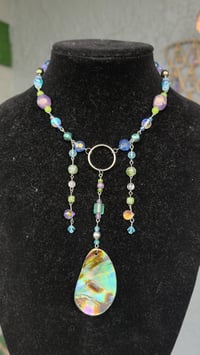 Image 1 of Iridescent Abalone Pendant necklace