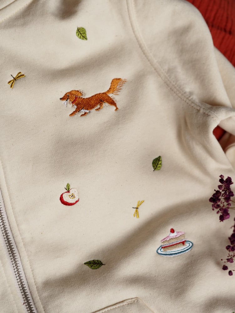 Image of Summer Sprinkles - Natural Raw zipped hoody