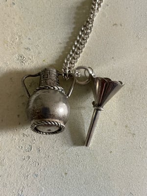 Image of Vintage silver charm necklace jug & funnel 