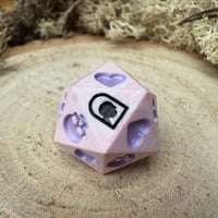 Image 3 of Pink and Lilac Death Save D20 Dice for Dungeons and Dragons