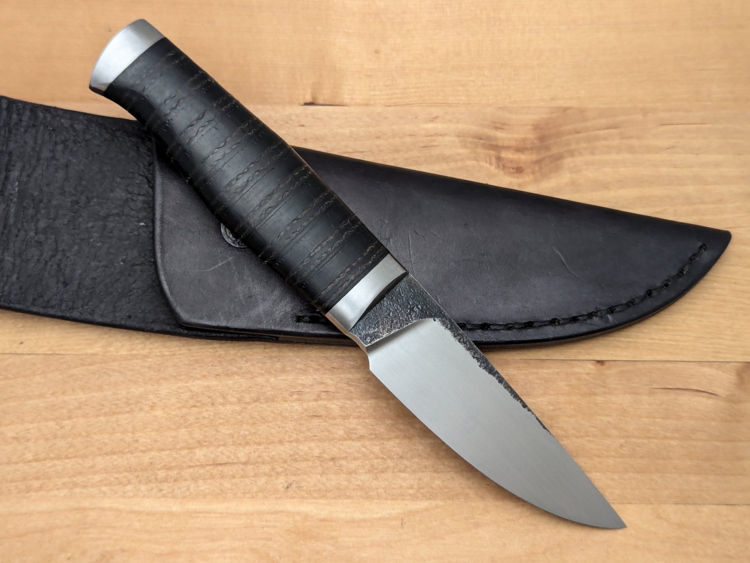 Image of Rubber handle, bushcraft through-tang