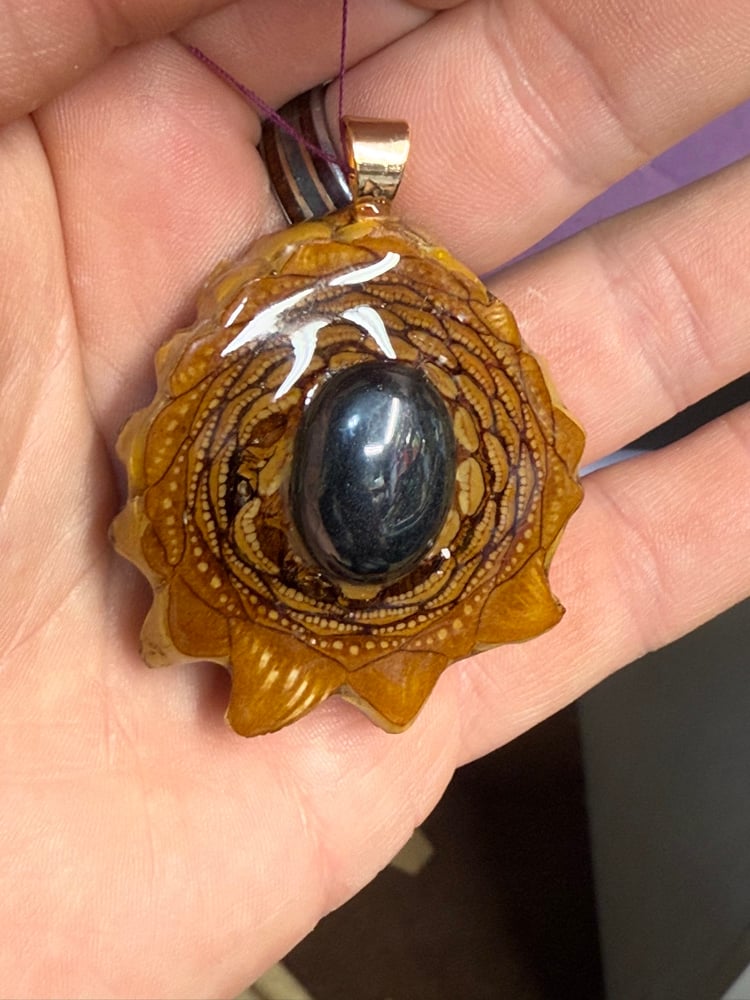 Image of Hematite Pinecone Charm | Handmade PNW | Resin Jewelry | #95