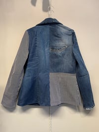 Image 7 of Slim blazerjakke i jeans og striber (m/l)