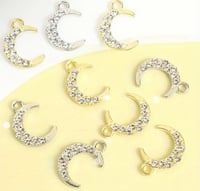 Image 2 of 1060 Charms: Rhinestone Crescent Moons