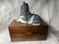 Image 14 of Custom Engraved Handpainted Siberian Husky Urn For Ashes Pet Portrait To Your Photos