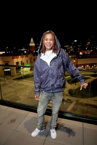 Image 1 of Grey “What Is Love” Colheart Camo Zipper Jacket