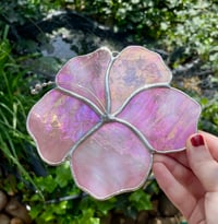 Image 2 of Stained Glass Iridescent Hibiscus Flower