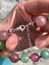 Afghan Tourmaline Hand Knotted Gemstone Bracelet with Sterling Silver Clasp, Adjustable Length