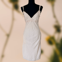 Image 2 of Transit Par Such Pale Pink Linen Blend Deep V Neck Midi Dress with Pockets  