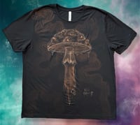 Image 1 of “MUSHY ROOM” CUSTOM BLEACH PAINTED TSHIRT 2XL