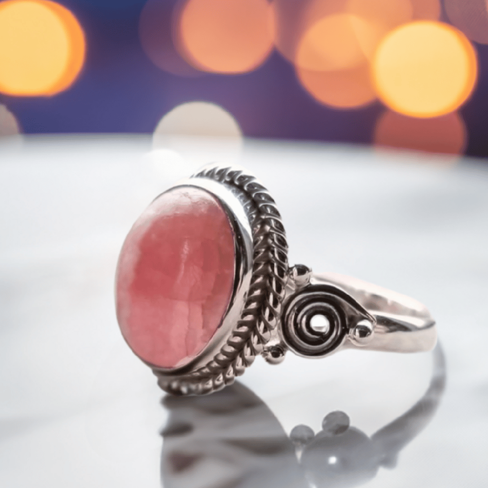 Image of Unconditionally - Rhodocrosite Ring in Sterling Silver