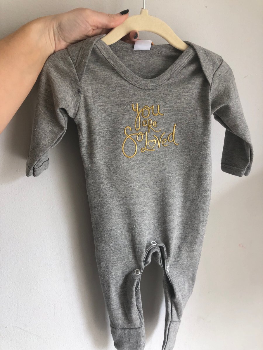 Image of 0-3 Months Grey Sleepsuit