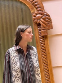 Image 3 of filet shirt ~ black, brown, red and cream