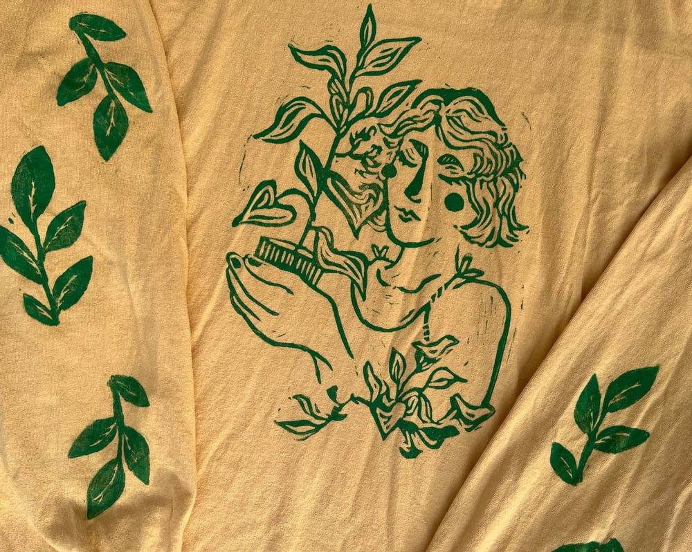 Image of MADE TO ORDER Plant Lady Hand-Printed Long Sleeve Shirt