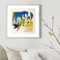 Image 2 of Unframed Blue Moroccan Horse art print 