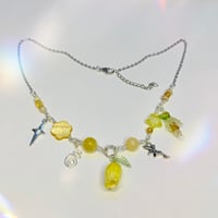 Image 3 of "Golden Bellflower" Yellow Bellflower Chain Necklace 