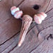 Image of Axis deer antler spike shed necklace with tiger puka shells and a sliding seaglass clasp